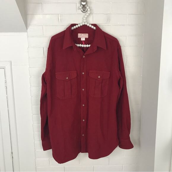 Filson Men’s Vintage Red 100% Virgin Wool Thick Button Down Shirt Size XXL - Picture 9 of 9